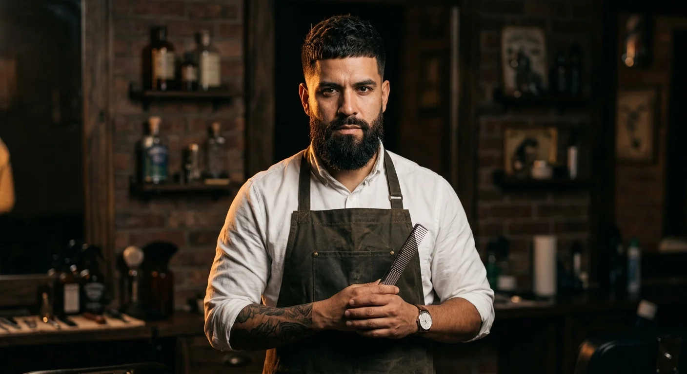 A barber at Dapper Fellas at work