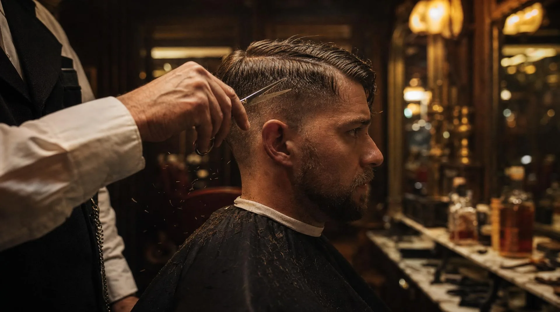 Side profile of a fresh fade