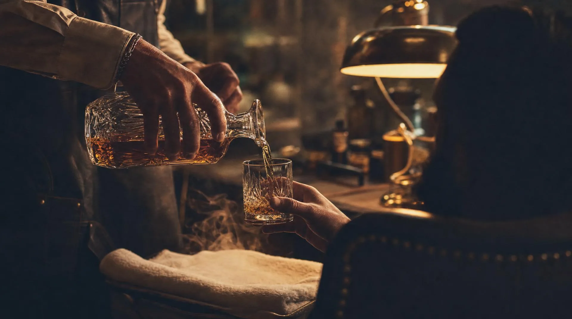 A cognac pour in the chair