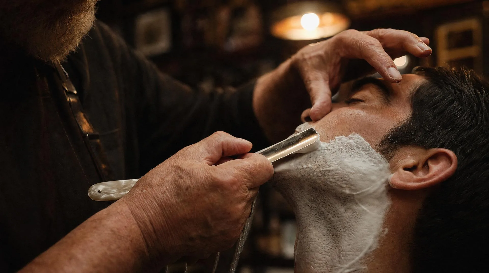 Straight razor beard detailing
