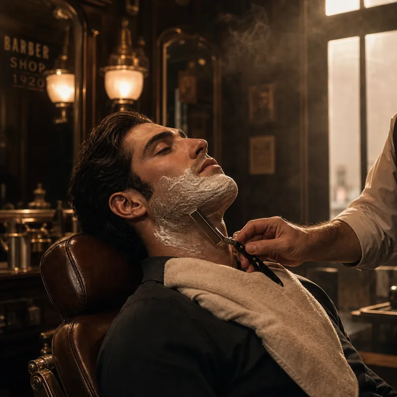 Hot towel shave service photo